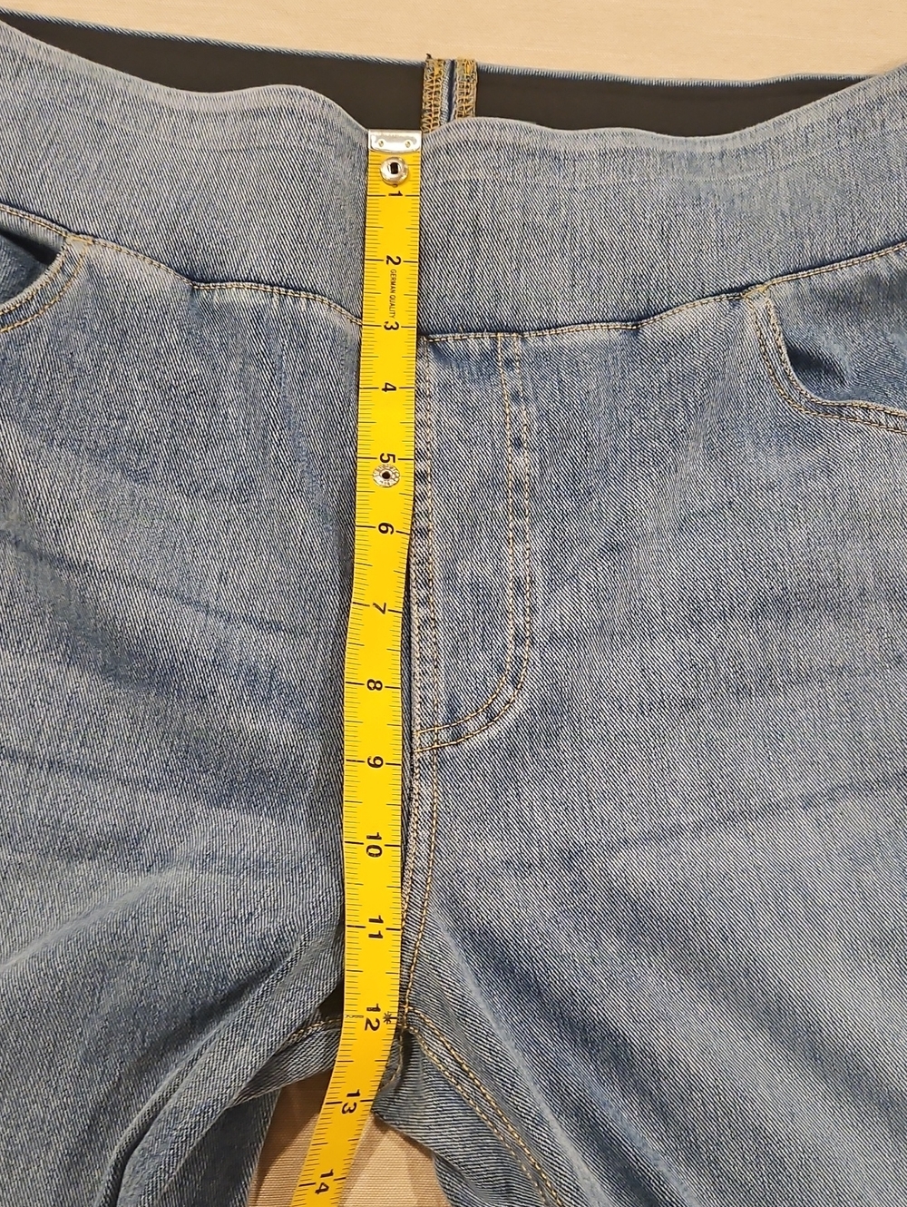 High-Waisted Wide Leg Jeans in Light Denim Blue XL Petite - Picture 9 of 10